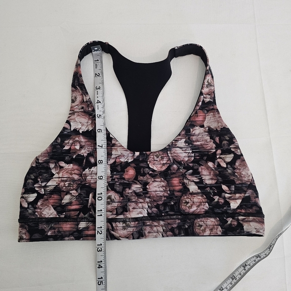Lululemon Break Free Longline Sports Bra Peony Floral Print Size 12 - Picture 9 of 12